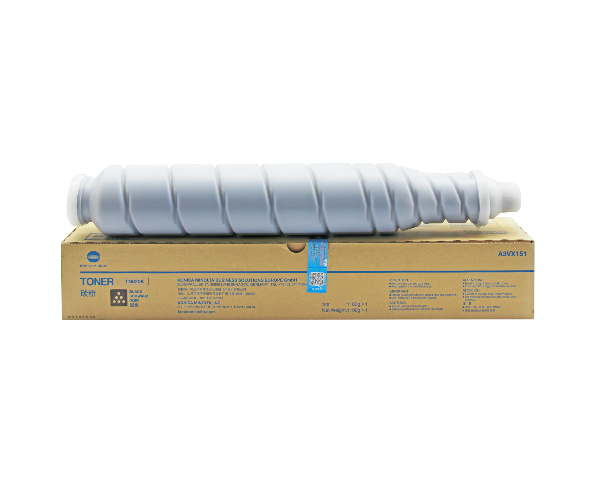 TN620 APAC Original Color Toner Set K/C/M/Y A3VX151-451-351-251